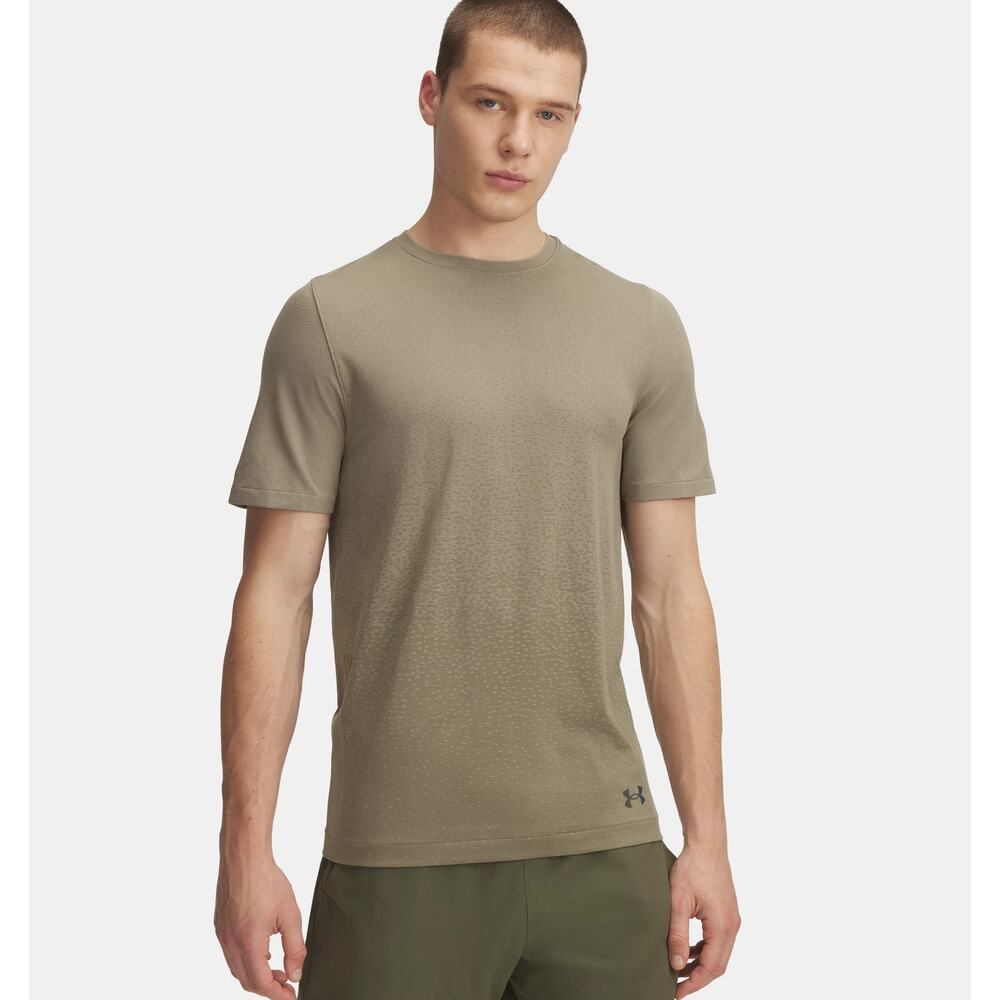 NWT Under Armour UA Vanish Elite Seamless Fade Men's Short Sleeve in Khaki sz XL